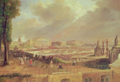 第二フランス共和国宣言、コンコルド広場、1848年2月24日 作： Jean Jacques Champin
